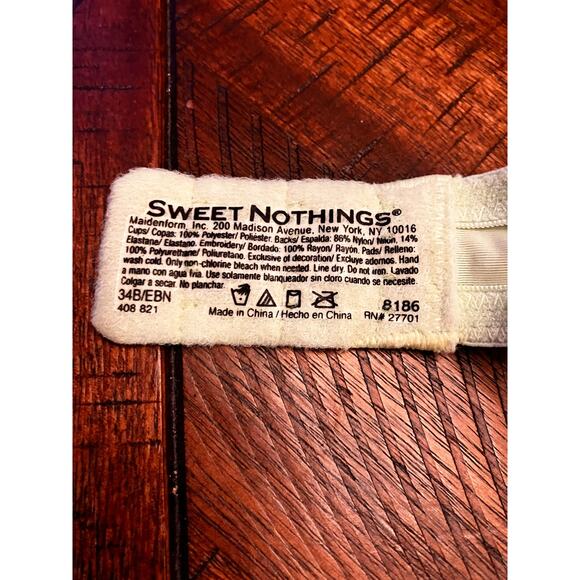 Sweet Nothings 34B Green Bra Padding Underwire Hook Flower Floral Adjustable - Picture 3 of 5